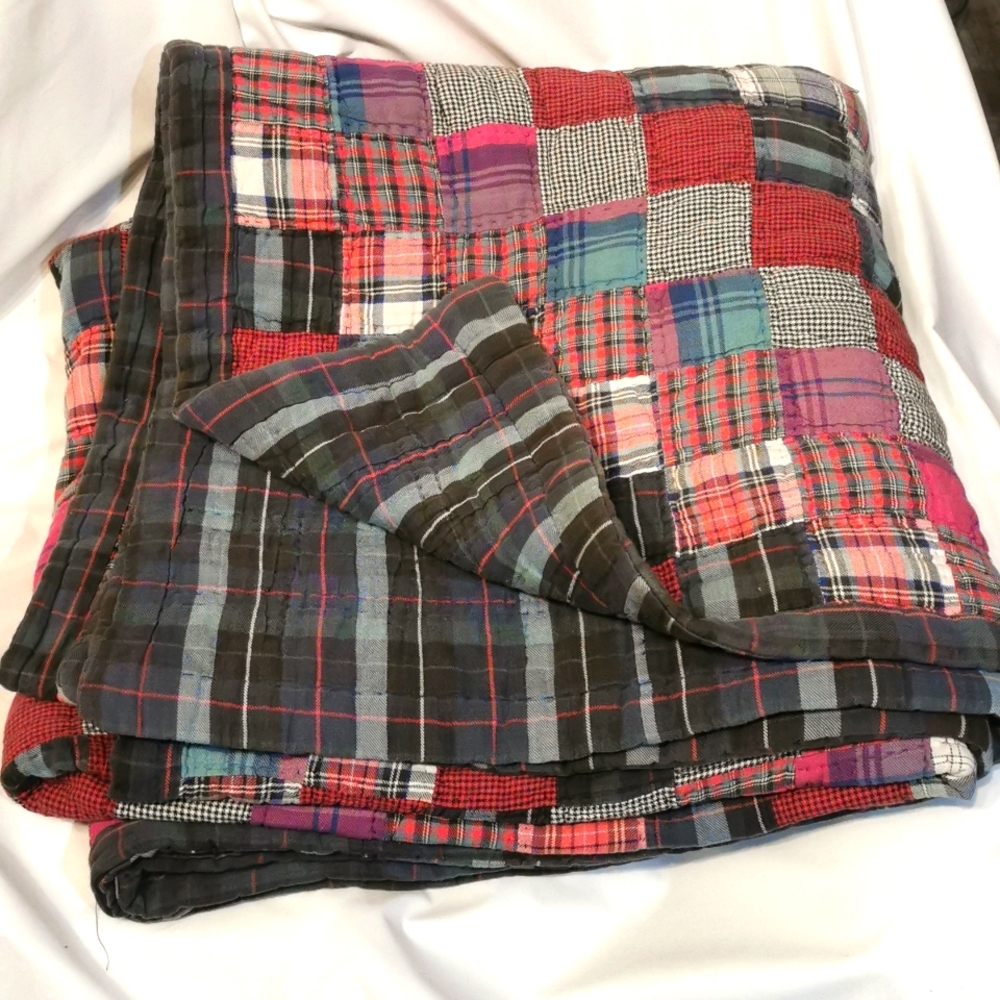 80"x80" vintage patchwork quilt handmade